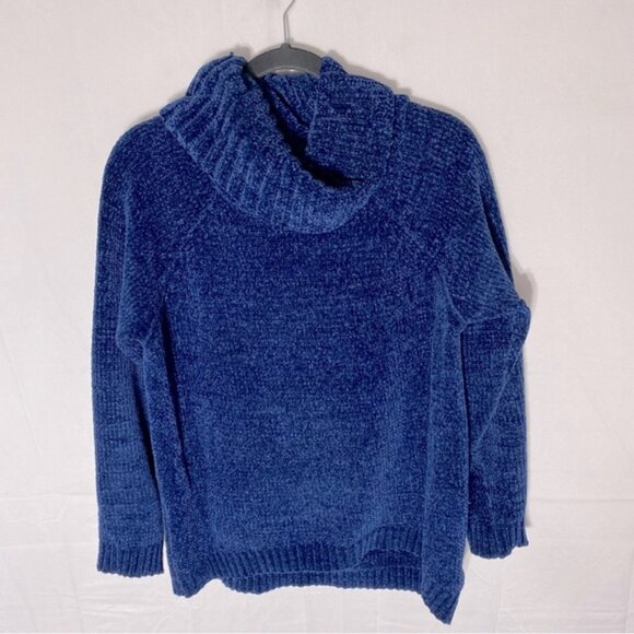 5/$25 Buffalo David Bitton Blue Chenille Cowl Neck Sweater S - Picture 1 of 15